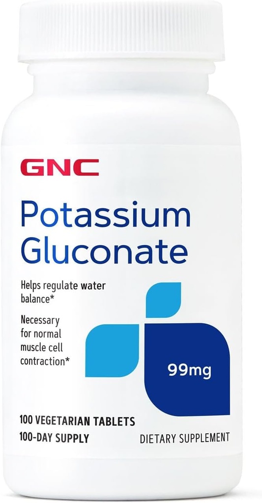 GNC Kalium Gluconaat 99mg, 100 tabletten, ondersteunt normale spierfunctie