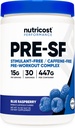 Nutricost Stimulant Gratis pre-workout, 30 porties (blauwe framboos) - Cafeïnevrij, non-GMO, glutenvrij