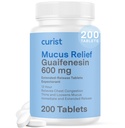 Curist Guaifenesin 600 mg Tabletten met verlengde afgifte (200 Dye-Free Tablets) - Expector Mucus Relief, Generic Guaifenesin 600 mg, (Bulk Pack)