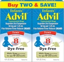 Zuigelingen' Advil Liquid Pain Reliver en Baby Koorts Reducer, Zuigeling Ibuprofen Dye Free Pain Relief and Fever Medicine, White Grape - 0,5 Fl Oz (2 Pack)