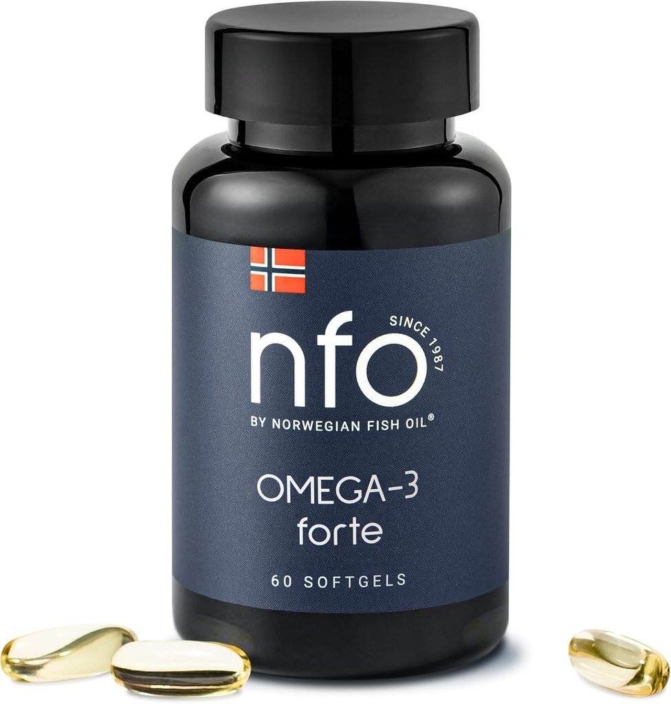 NFO Omega-3 Forte Fish Oil with Fish satire - Premium Fish Based Omega-3 