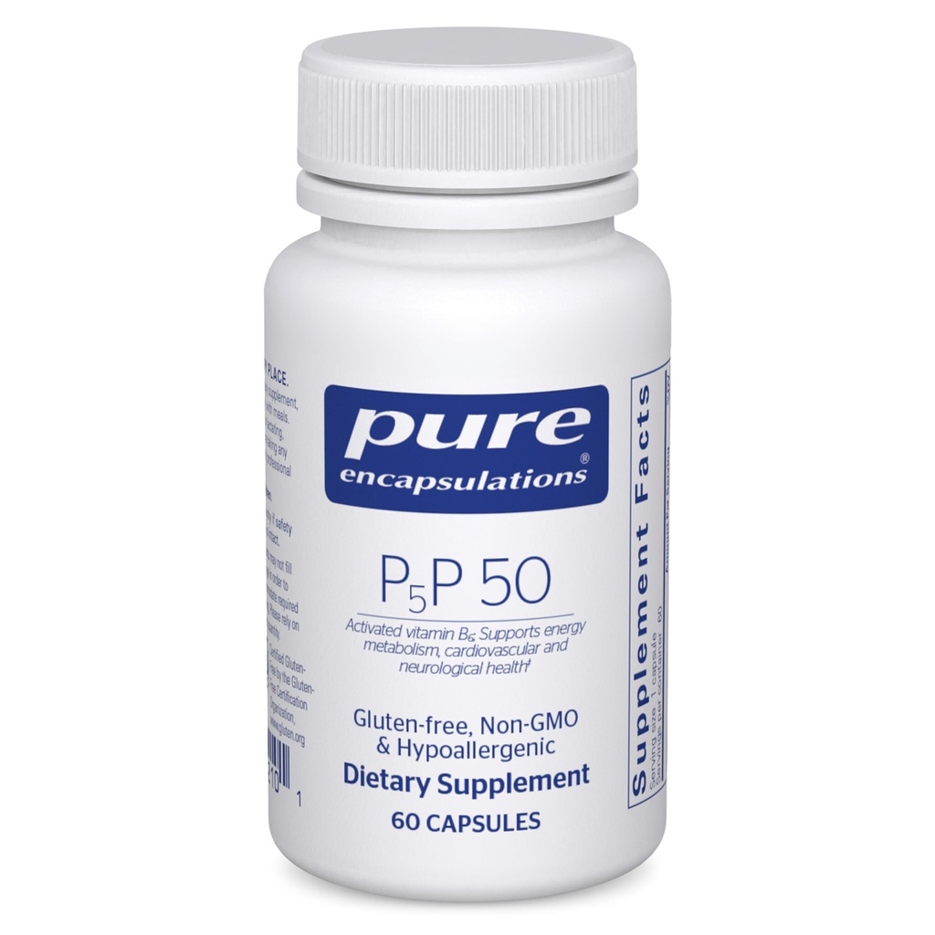Pure Encapsulations P5P 50 - Actieve Vitamine B6 - Ondersteunt het energiemetabolisme en de gezondheid van het brein* - Glutenvrij & niet-GMO - 60 capsules