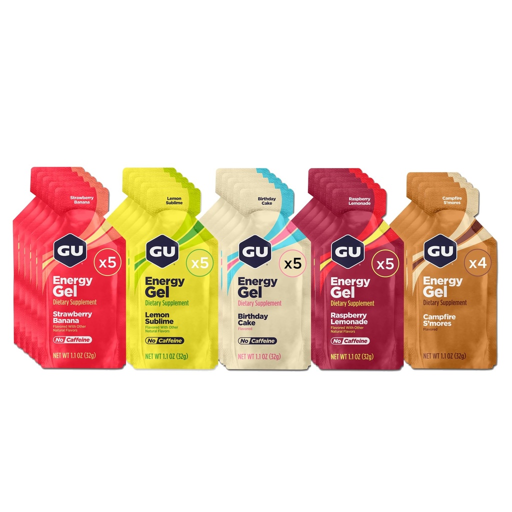 GU Energy, Original Energy Gels, Caffeine-Free Mixed - 24 Count