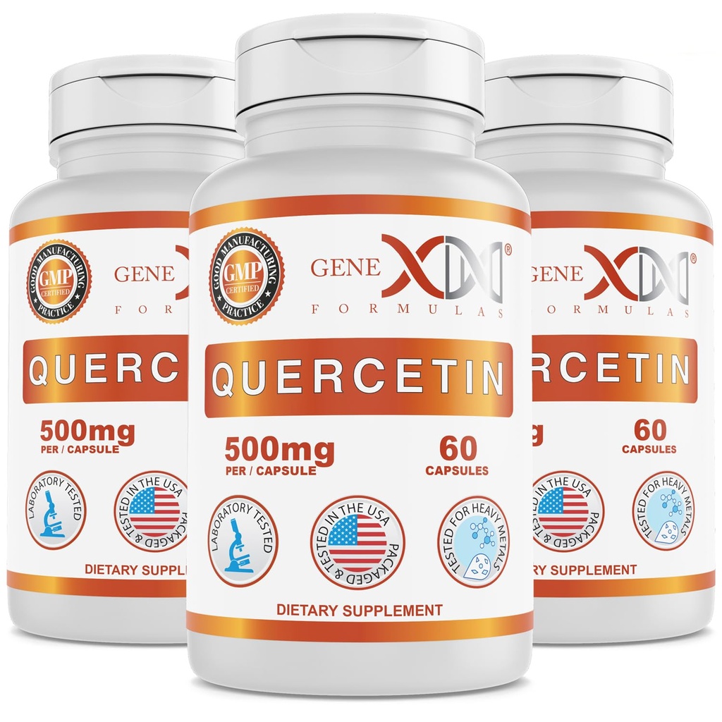 Genex Formules Quercetine 500 mg (60 capsules) Non-GMO, Glutenvrij (3 verpakkingen)