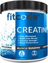 fitcode Creatine Monohydraat 5 Gram Pure Micronized Creatine Monohydraat voor spieropbouw, herstel, sterkte & uithoudingsvermogen, Ongearomatiseerd poeder, 60 porties