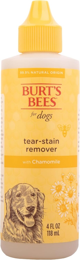 Burt's Bijen voor Huisdieren Tear Stain Verwijderaar voor honden met kamille, 99,9% natuurlijke oorsprong Formules, Hondenteer Stain Verwijderaar, Hondenoog Cleaner 4 oz
