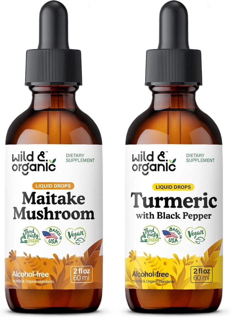 Maitake Mushroom Tinctuur 2 fl oz & Turmeric Tinctuur 2 fl oz
