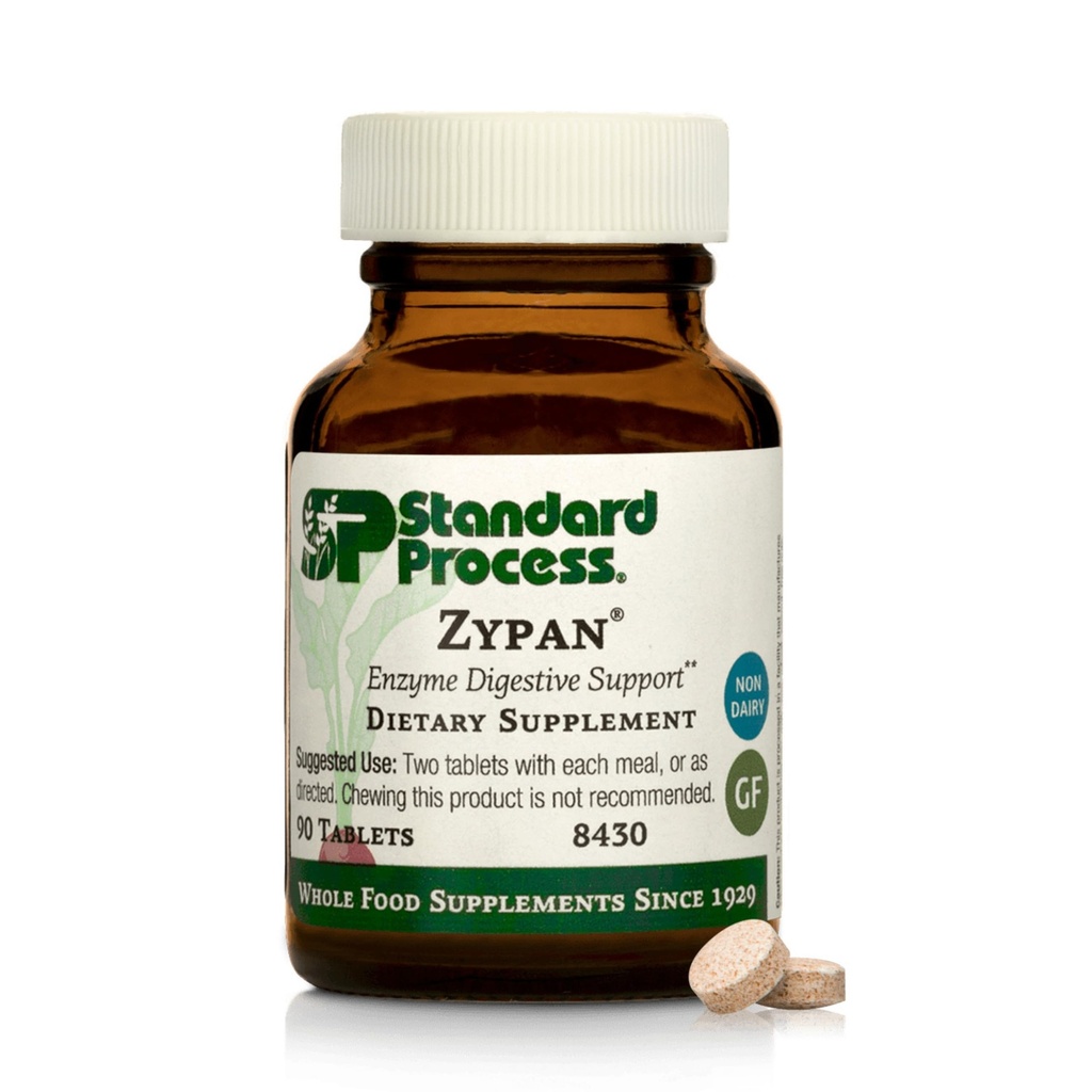 Standaardproces Zypan - Digestief gezondheidsondersteuningssupplement - HCI-supplement met Pancran, Betaine Hydrodide & Pepsin - Ondersteuning Macronutriëntendigestie - 90 tabletten