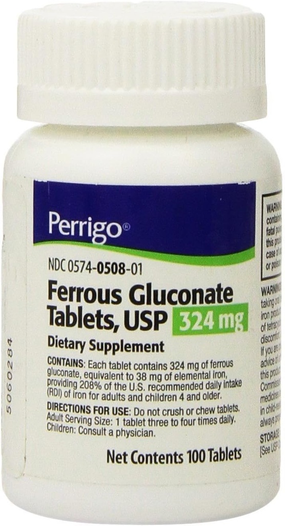 Ferro GLUCONATE 324MG PADD 100TB Paddock Laboratories INC