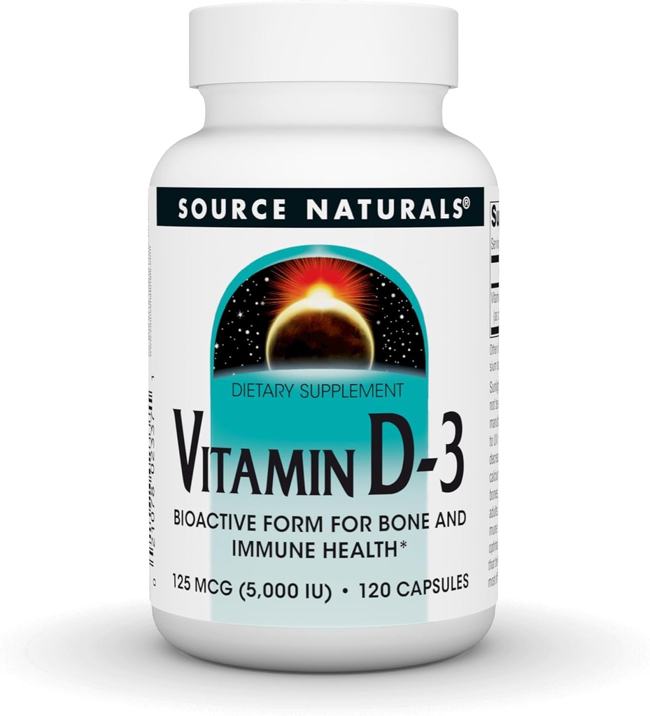 Bron Naturals Vitamine D-3 Bioactive Form for Bone & Immune Health* 5000 iu - 120 Capsules