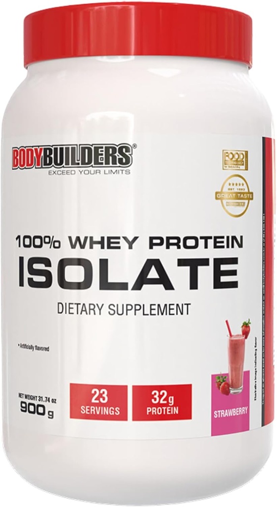 100% Wei Proteïne Isolaat Aardbei (1,98 lbs)
