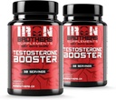 Testosteron Booster Supplementen voor mannen - Estrogeenblokker - Supplement Natuurlijke energie, sterkte en uithoudingsvermogen - Lean Spiergroei - Bevordert vetverlies - Verhoog mannelijke prestaties (2 flessen)