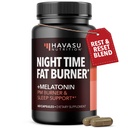 Night Time Fat Burner Capsules voor mannen en vrouwen - Appetite Suppressant voor gewichtsverlies met witte nierbean - 60 Telling - Metabolisme Booster met melatonine voor slaapondersteuning - 2-maand levering