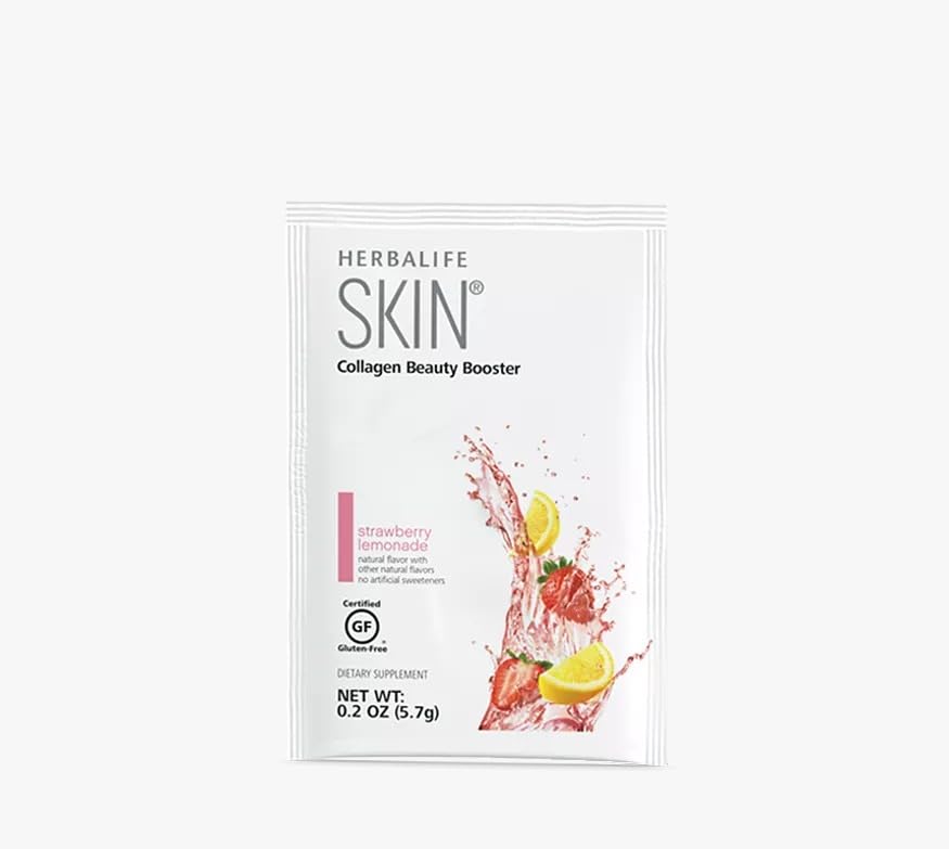 Herbalife huid aardbei limonade 30 pakketten (5.7G) huid collageen schoonheid Booster: Geen kunstmatige smaak, Geen kunstmatige zoetstoffen, Glutenvrije