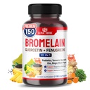 Bromelaïnesupplement met quercetine, zink, fenegriek, kurkuma, gember, zwarte peper & probiotica - Ondersteunt spijsvertering, Joint Health & Nutriënt absorptie 150 capsules