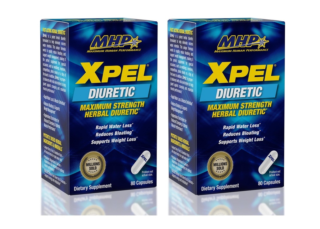 MHP Xpel maximale sterkte Diuretische capsules, 80 telling (verpakking van 2) (verpakking van mei Vary)