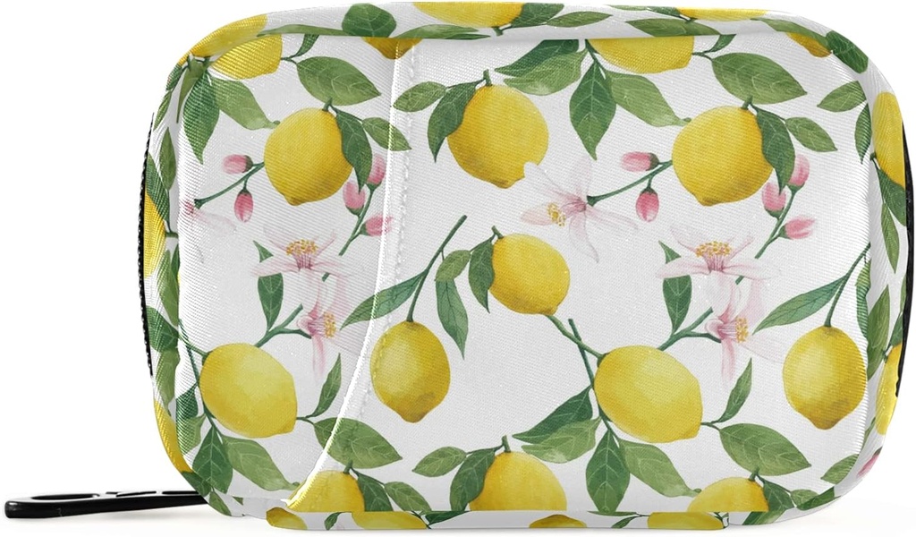 Waterverf bloem citroen pil Box 7 Dag pil geval reis pil Organisator tas met rits draagbare wekelijkse geval Compacte grootte voor vitamine supplement houder