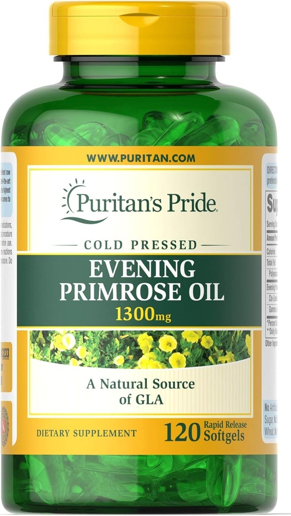 Puritan's Pride Evening Primrose Oil 1300 mg Softgels, 120 Tellen