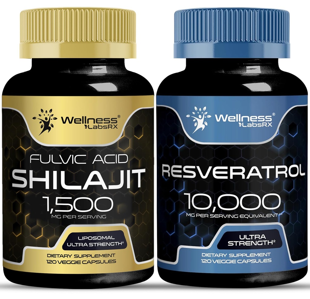 WELNESS LABSRX Resveratrol Capsules met Shilajit Pure Himalaya Capsules