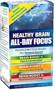 Toegepaste voeding gezonde hersenen All Day Focus, 50 tabletten per fles (3 verpakkingen)