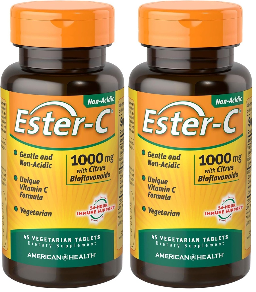 American Health Ester-C met Citrus Bioflavonoïden, Tablet, 45 Tellen (pakket van 2)