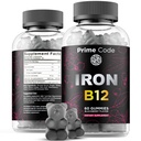 Vitamine B12 Gummies voor vrouwen & mannen, 20mg IJzersupplement voor volwassenen, Gratis Blood Builder voor anemie, Vitamine B12 Gummies met Iron & Natural Blackberry Flavor, Vegan, Non-GMO, 30 dagen levering