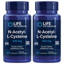 Levensverlenging N-Acetyl-L-Cysteine (NAC), Immune Response, Respiratory Health, Liver Health, NAC 600 mg, antioxidant Defense, Free radicals, Easy to Absorb - Two Pack x 60 Capsules