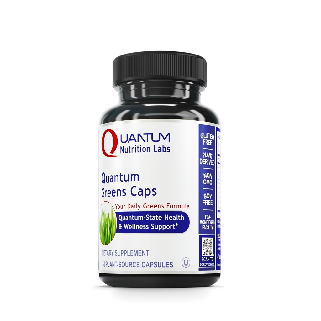 Quantum Nutrition Labs Greens Capsules - Super Greens Capsules, Greens Supplementen, Superfood Blend voor Wellness, Biologische Veggie Pillen met Kale, Bladige Groenen, Alfalfa - 150 Vegetarische Capsules