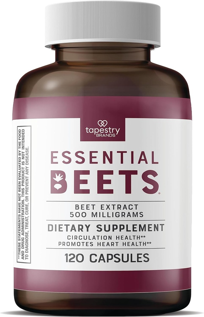 Essentiële bieten Dieetsupplement - Premium bietenwortelextract voor hartgezondheid en bloeddrukondersteuning, verbetert de atletische prestaties, 2-maands aanbod, Vegan & Allergenen-Free