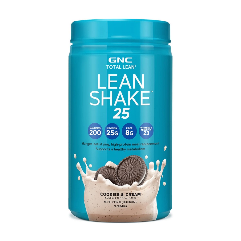 GNC Total Lean Schudden 25 Proteïnepoeder Vervangen door high-protein Maaltijden Schudden met cookies en crème 16 porties