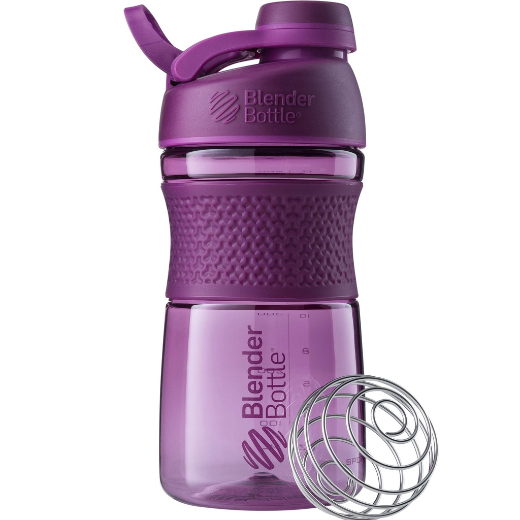 BlenderBattle 20-Ounce SportMixer Twist Cap Tritan Grip Shaker flessen, marine en plum