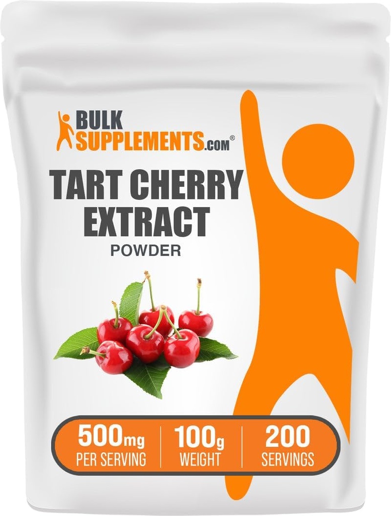 BulkSupplements.com Tart Cherry Extract Powder - Tart Cherry Supplement, Kruidensupplement - Antioxidant Bron, Glutenvrij, 500mg per Serving, 100g (3,5 oz) (Pack of 1)