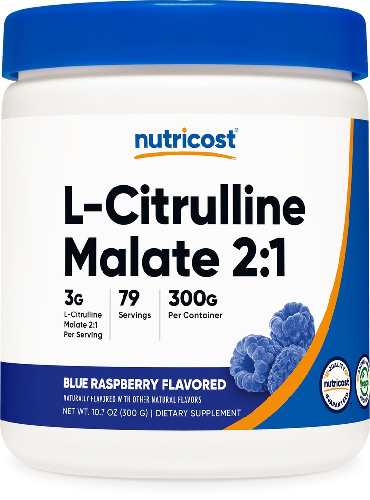 Nutricost L-Citrulline Malate 2:1 (300 Gram) (Blauwe framboos)