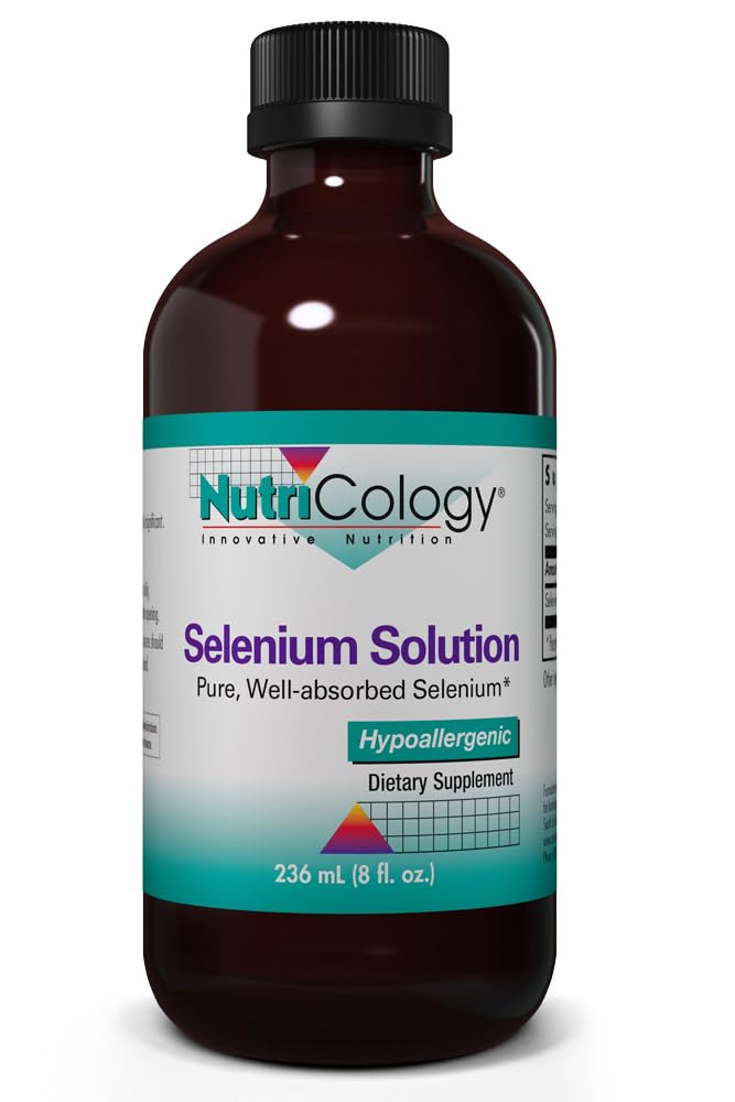 Nutricology Selenium Solution - Well-Absorbed Selenium Liquid, Pure Sodium Selenite, Thyroid Support, Antioxidanten, 100 mcg Supplement, Hypoallergeen - 8 Fl Oz