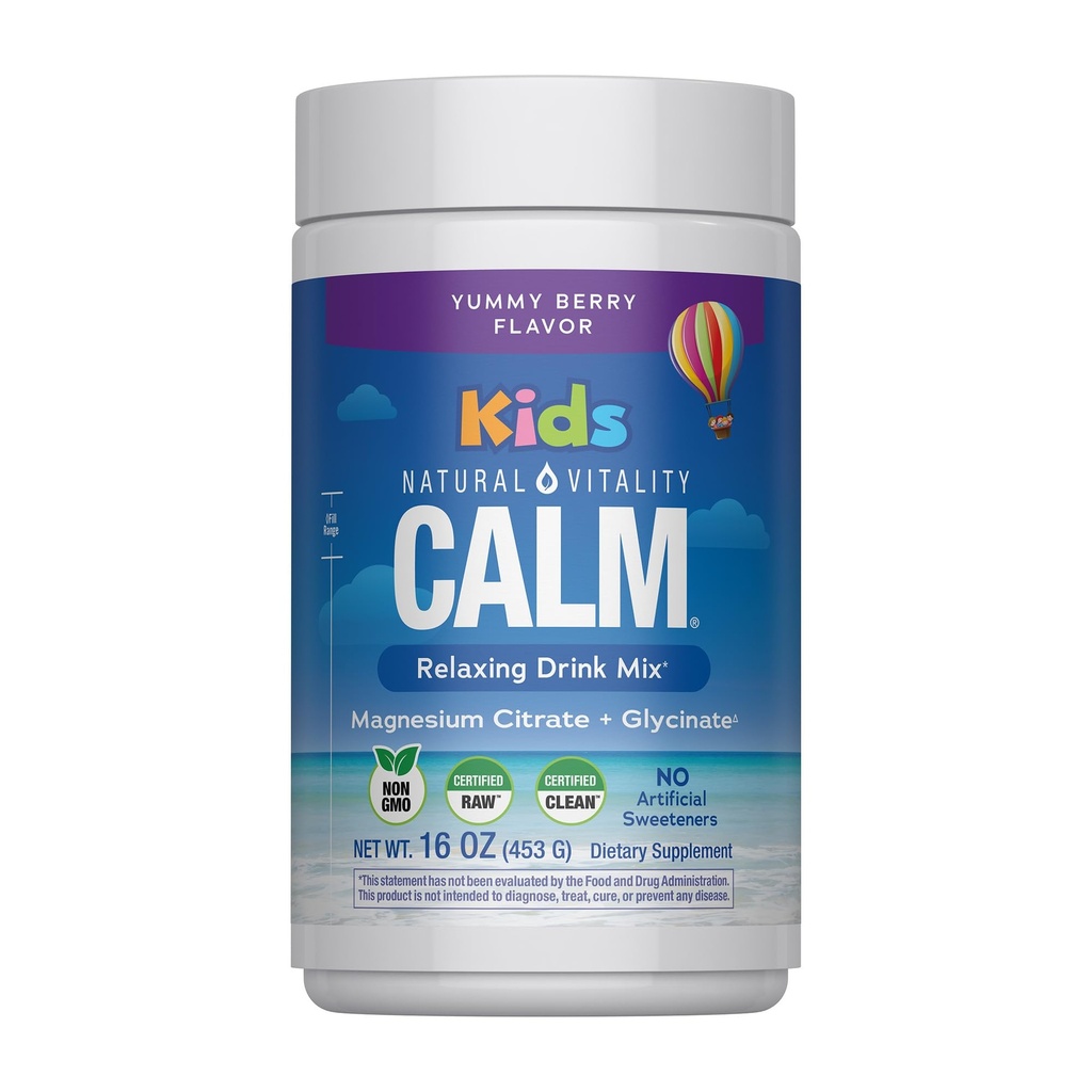 Natural Vitality Calm Sleep, Magnesium Citrate, Slaaphulp Drink Mix, GABA, Slaaphulp, Veganistisch, Glutenvrij & niet-GMO, gemengde Berry Flavored, 16 oz.