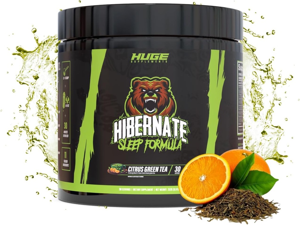 Hibernate Sleep Supplement, Complete & Optimally Dosed Sleep Recovery Formula, Relax & Unwind, Inclusief GABA, Valeriaan Root, Melatonine, 5-HTP & Meer (30 Servers)