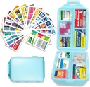 Pillen Organisator met Medicine Labels 146 Labels Travel Daily Pill Container Mini Medication Organizer Storage Pillen Organizer Travel Essentials Pill Case 7 Day (Blauw, 1 Pack(Groot))