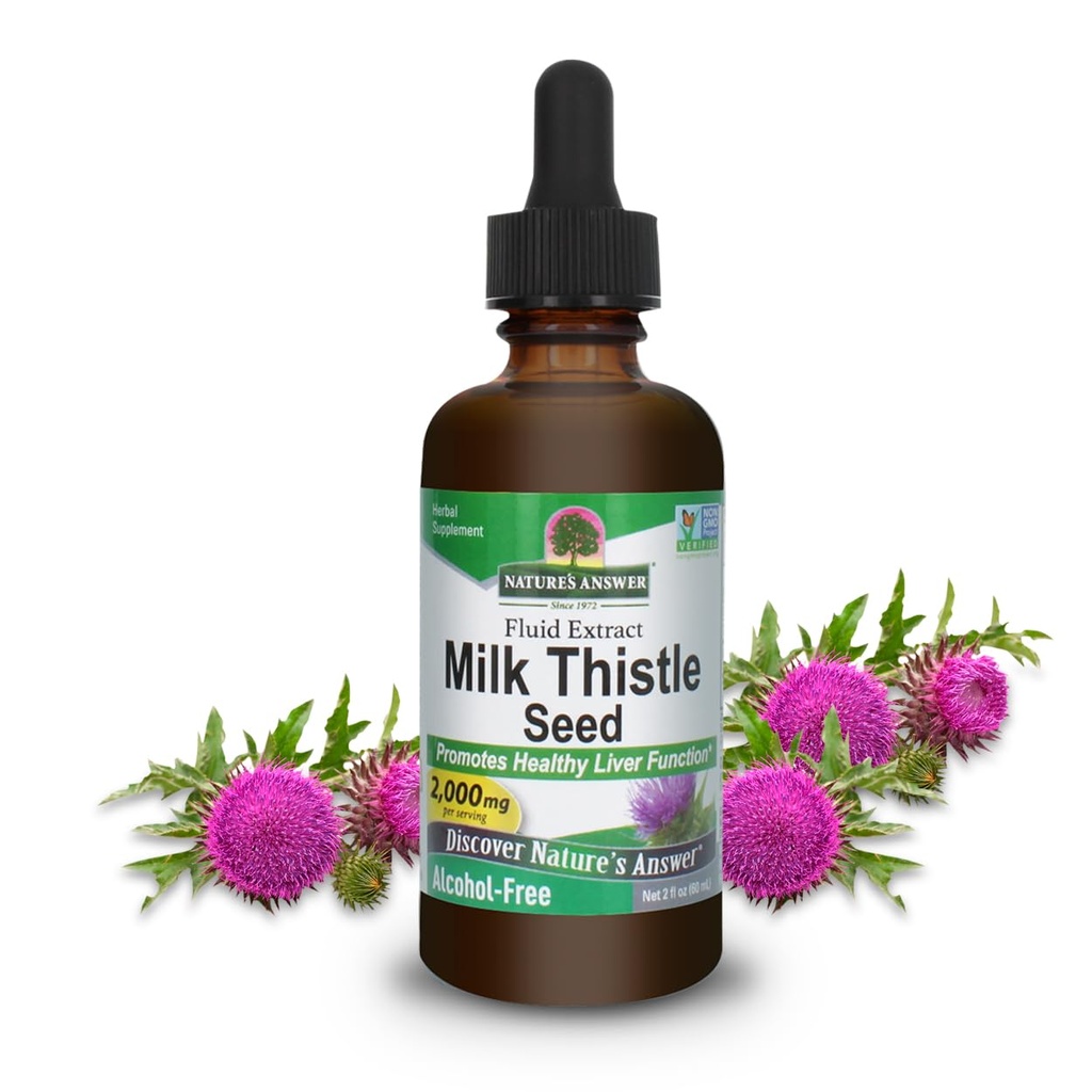 Antwoorden Melkdistel 2 Ounce Extract - Alcoholvrij, Niet GGO, Lever Ondersteuning Supplement voor iedereen - Lever Detox, Made in USA