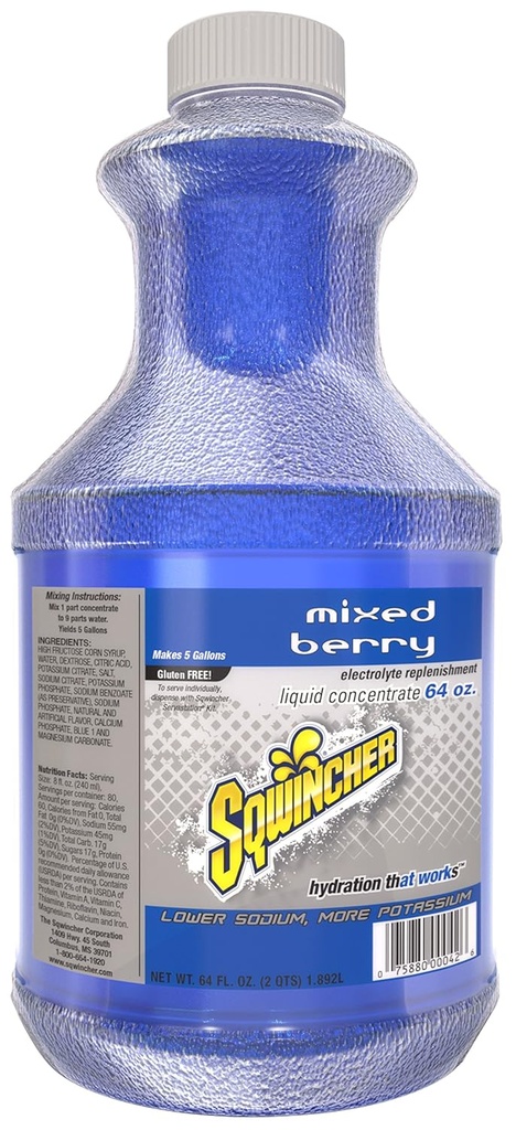 Sqwincher 030320-MB vloeibaar concentraat, 5 Gallon opbrengst, blauw, standaard (verpakking van 6)