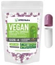 XPRS Nutra Maat 4 Lege capsules - 500 Tel Kleine Lege Vegan Capsules - Vegetarische pillen - DIY plantaardige capsule vullen - Vulbare Do-It-Yourself Veggie Caps voor supplementen (Lavender/White)