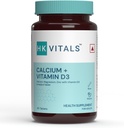 Vitals Calcium + Vitamine D3 Supplement, 90 Calcium Tablets, met Magnesium, voor volledige gezamenlijke gezondheidsondersteuning - Vrouwen en Mannen. (Pack of 1)