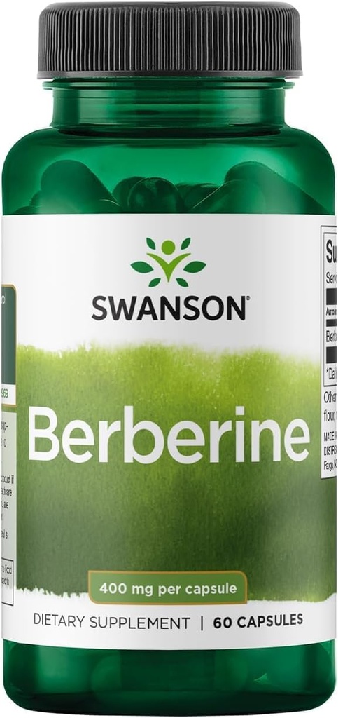 Swanson Berberine - Ondersteunt Metabole Gezondheid & Hartgezondheid* - Bevat gestandaardiseerde Berberine HCl - Non-GMO & Glutenvrije - 60 Vegan Capsules