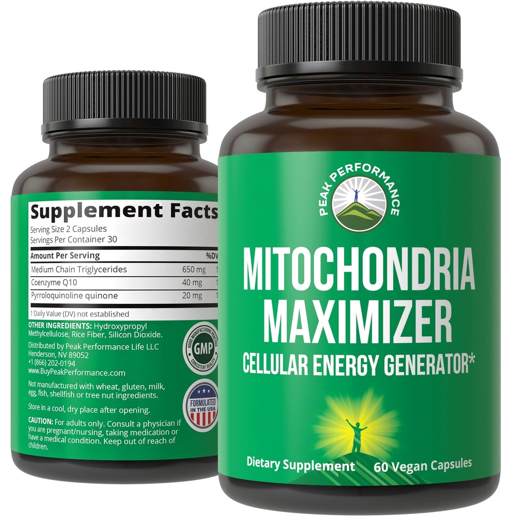 Peak Performance Mitochondria Maximizer with CoQ10 and Active PQQ