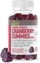 Klinische sterkte Cranberry Gummies 500mg - Urinaire Tract Ondersteuning Gezondheid voor vrouwen en mannen - Antioxidant Superfood te reinigen en te beschermen - Cran d'Or Cranberry Powder Supplement (60 Gummies)