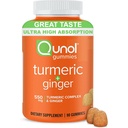 Qunol Turmeric and Ginger Gummies - Joint Support Supplement with Ultra High Absorption, 90 Count Vegan and Gluten Free Gummies