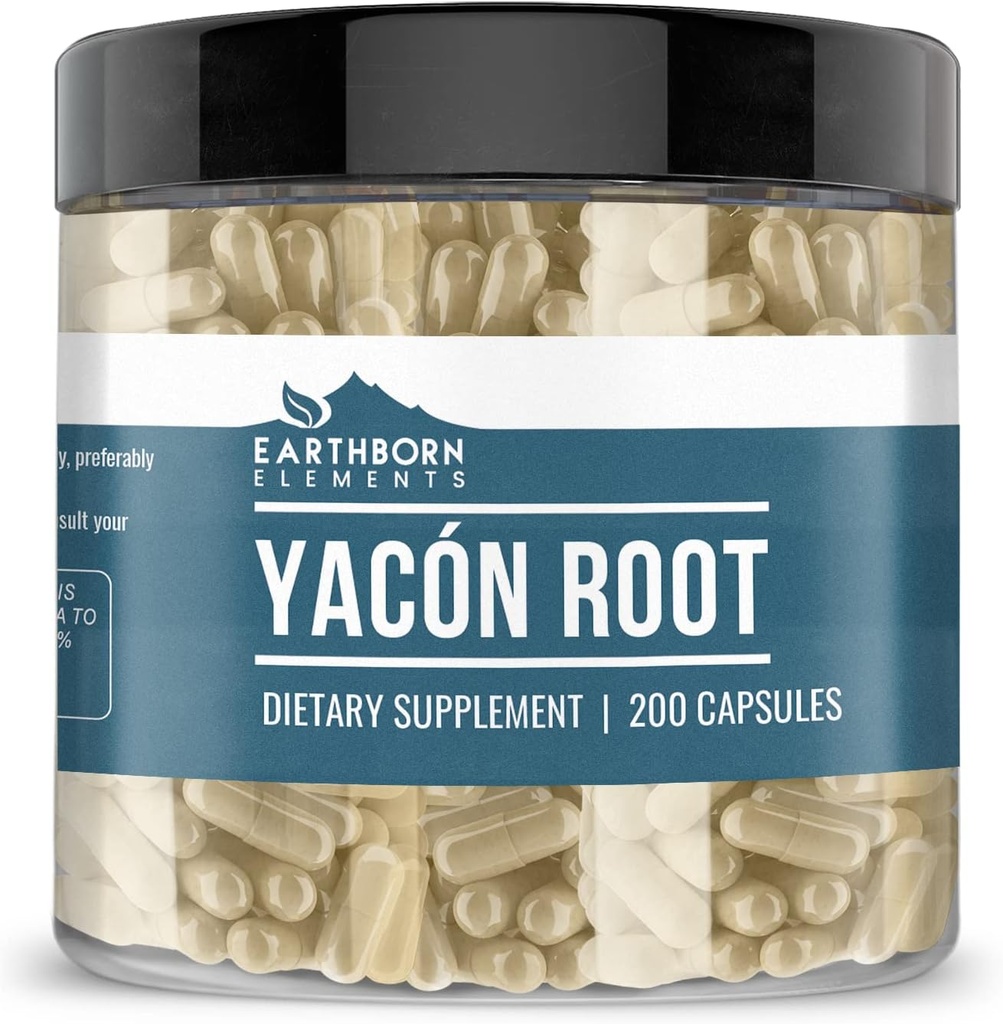 Earthborn Elements Yacon Root (200 capsules), Pure & Onverdund, Geen Additieven