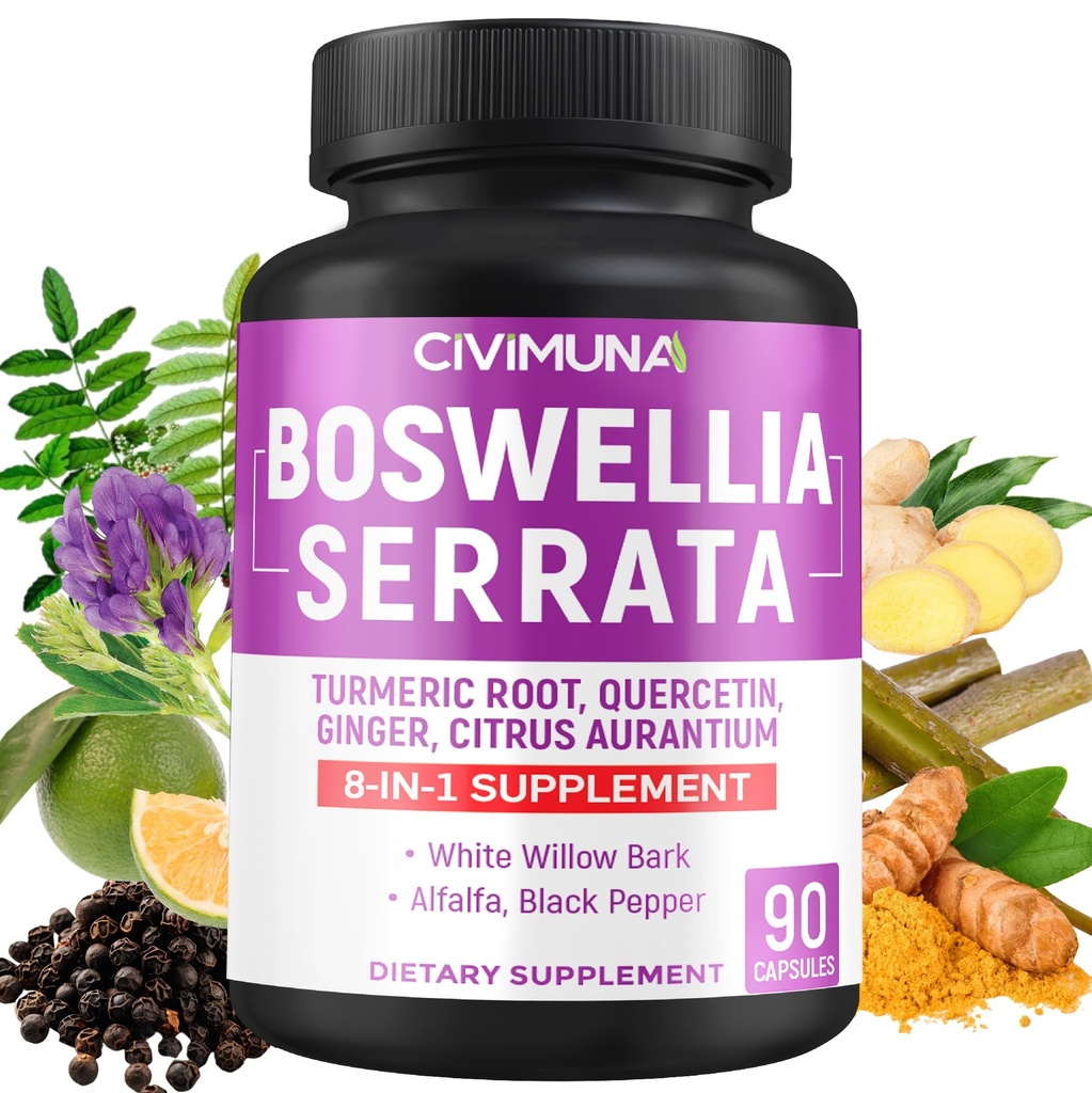 Boswellia Capsules met Boswellia, Kurkuma, Quercetine en Meer - 90 Capsules voor 3 Maanden Levering