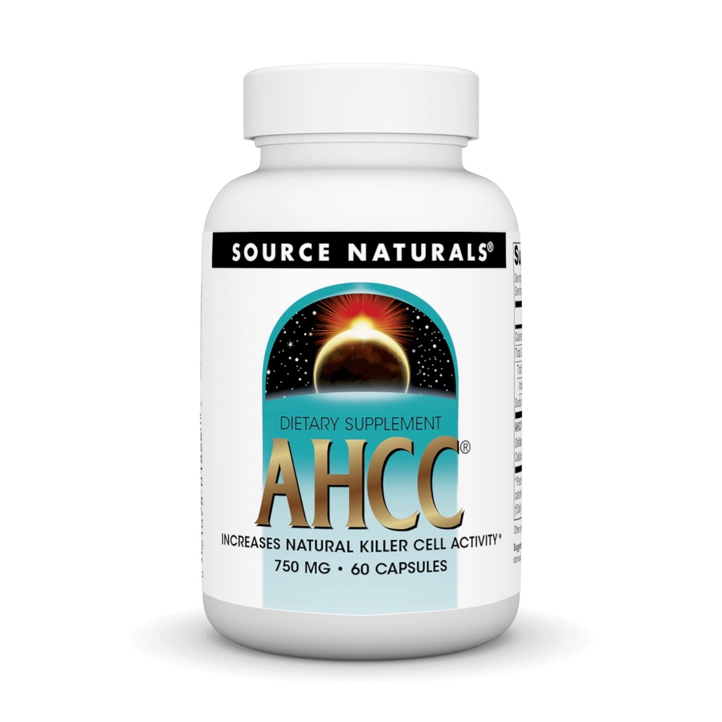 Bron Naturals AHCC 750 mg verhoogt de activiteit van de natuurlijke moordenaarcel* - 60 capsules