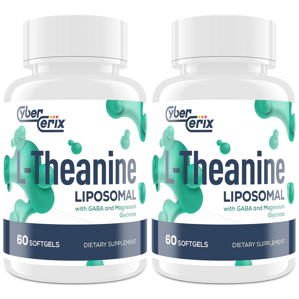 Liposomale L-Theanine 500mg, Complex met GABA 200mg & Magnesium 100mg, Extra Sterktesupplement voor kalmte, ontspanning en concentratie, Glutenvrij - 120 capsules