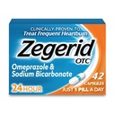Zegerid OTC, 24-uurs Heartburn Relief, Acid Reflux Medicine and Antacidity, Treats Frequency Heartburn, Omeprazol 20mg + Natriumbicarbonaat, Proton Pump Remmer (PPI), 42 Capsules